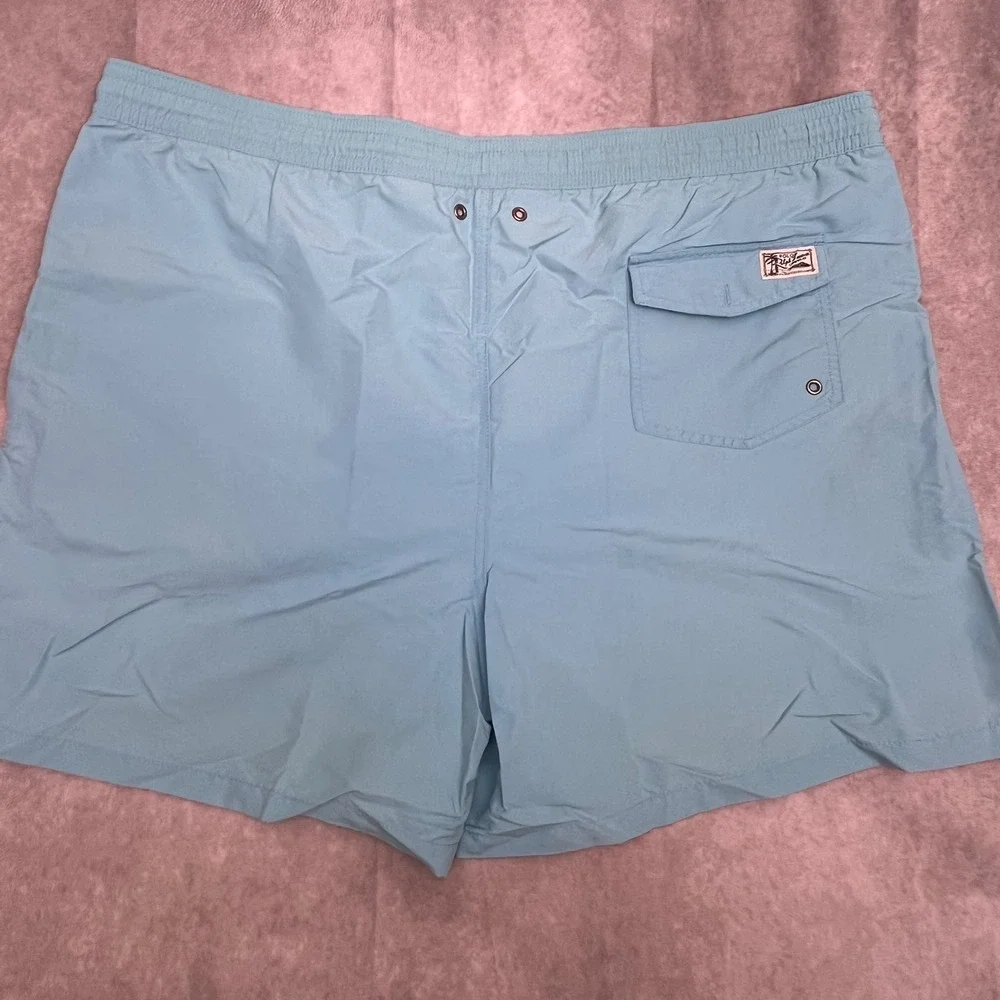 Polo Ralph Lauren Swim Shorts Mens XL Light Blue Excellent Trunks Mesh Lined